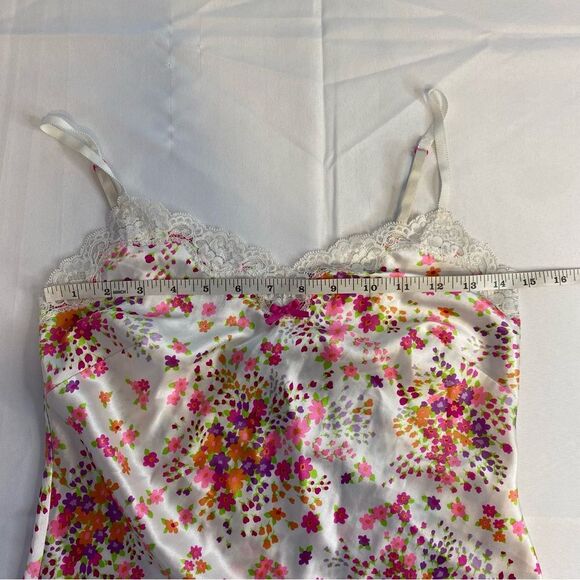 Y2K Victoria’s Secret White Floral Satin and Lace Slip Dress Size Extra Small - Picture 14 of 16